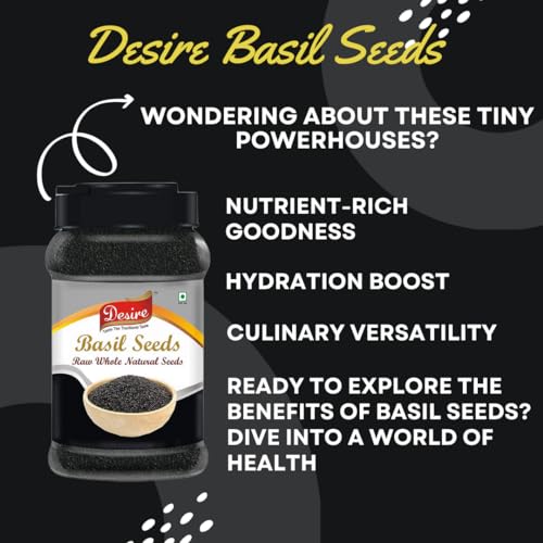 Image of Desire Basil Seeds 600 Gram |Tukmaria Seeds | Sabja Seeds | Seeds for Eating.