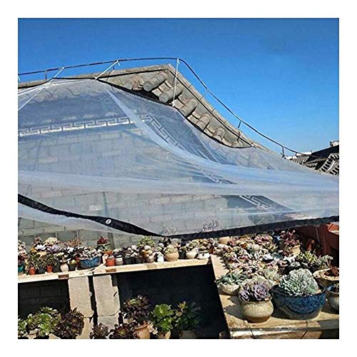 Mr.T Paño de la Cortina impermeab le Cubierta de Lona Impermeable for Trabajo Pesado Transparente PE hidratante Balcón Impermeable de Tela Pergola Metal del Coche del Ojal paño Protector Solar