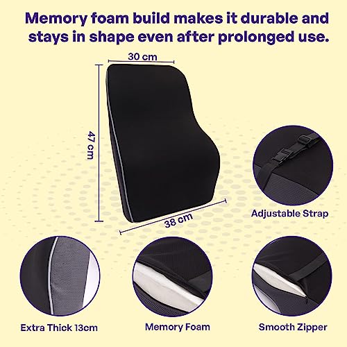 Image of Headrest and back care support - Black Pack of 2