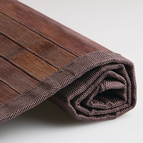 iDesign Bamboo Floor Mat, Extra Small Bath Mat Made of Natural Bamboo, Eco-friendly Rug made for Bathroom, Kitchen and Hallway, Dark Brown