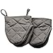 OKINDOLIFE Mini Oven Mitt, Hot Small Half Oven Mitts Sets,Grey Short Silicone Grabber Cooking Mitts Pair Heat Resistant with Non-Slip Grip and Hanging Loop-Ideal for Kitchen Accessories