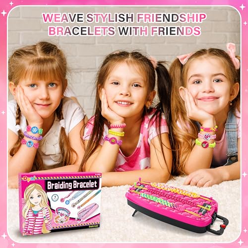 Dpai-Friendship-Bracelet-Making-Kit-for-GirlsDIY-Arts-and-Crafts-ToysJewelry-String-Maker-KitThe-Best-Birthday-Gifts-Ideas-for-Girls-6-7-8-9-10-11-12-Years-OldRose-and-Black