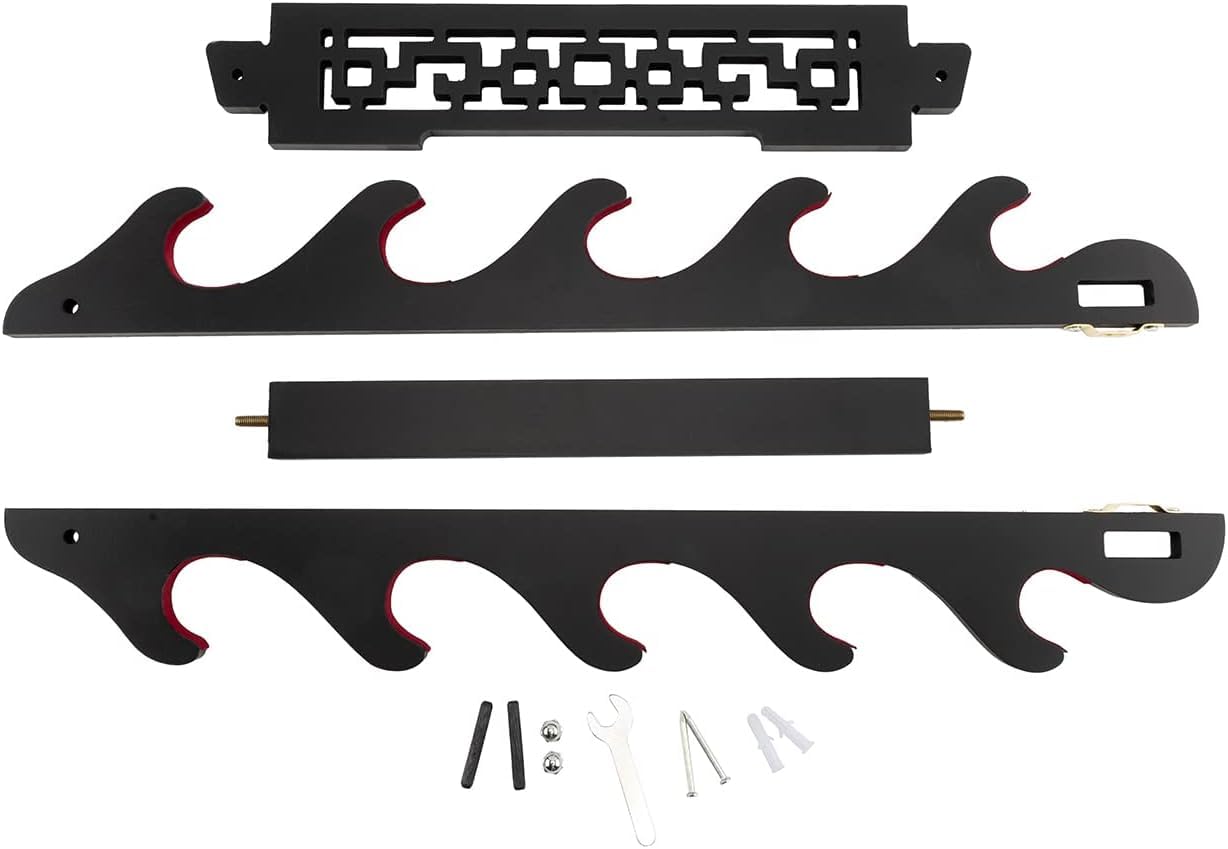 Portaspada Katana Supporto da parete - Espositore per spada Samurai a 5 livelli Bacchetta Wakizashi Tanto Appendiabiti da parete Portaspada Espositore per spada