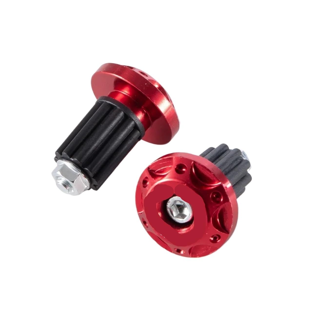 2 Pezzi Estremità Manubrio Moto Impugnatura Bici Da Strada Accessori Di Buona Qualità Tappi Manubrio Universali Slider for Scooter(2Pcs Red)