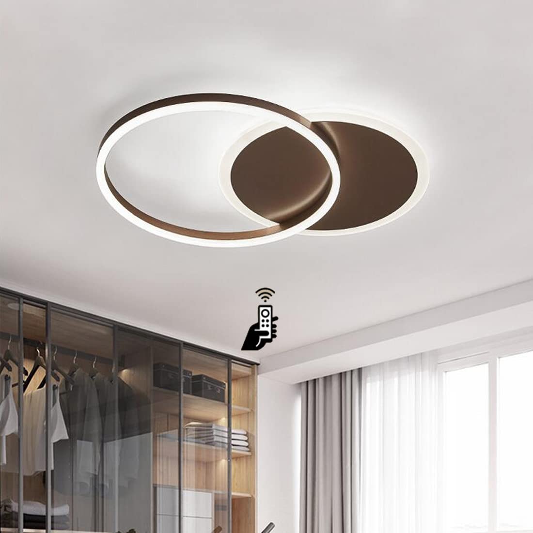 Lampa sufitowa do sypialni 36 W LED ściemnialna nowoczesna lampa panelowa żyrandol pilot Ø55 x 40 cm akrylowe oświetlenie sufitowe sypialnia jadalnia