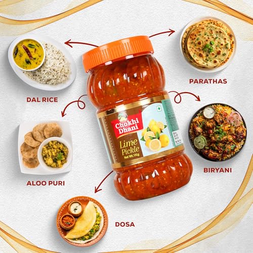 Image of Chokhi Dhani Lime Pickle Pack of 2 (1kg Each) | Nimbu Achar | Oil Free Lemon Pickle | No Onion No Garlic | Tangy & Spicy Indian Pickle | Homemade Style