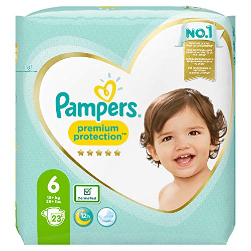 Pampers Pampers Premium Protection tamaño 6, 23 pañales Pampers, comodidad y mejor protección para la piel, 13 kg +