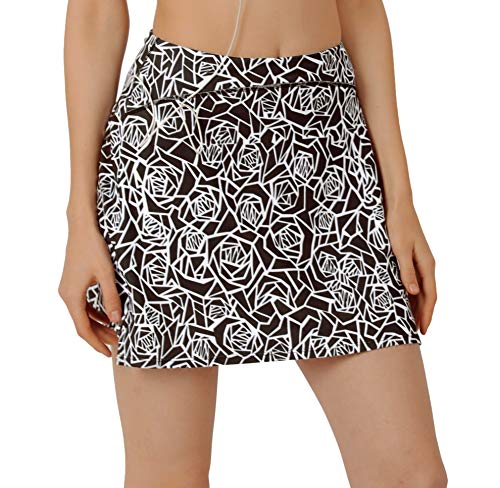 Cityoung Womens Mid Length Athletic Golf Skort Plus Size Pocket Tennis Skirt Shorts Underneath m p_hx