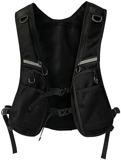 ARVALOLET Chaleco táctico funcional con bolsillo, bolsillo ligero en el pecho para soporte de teléfono, para ciclismo, correr, color negro, Negro