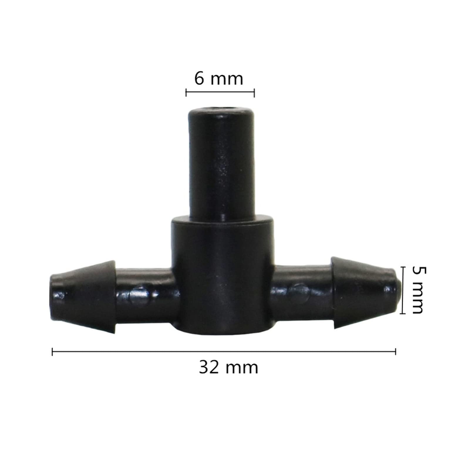 Adaptateur de tuyau de plomberie de jardin Barb Garden Eau Connector Tee Tee, utilisé pour connecter 4 / 7mm Tuyau de 4 / 7mm Toile de buse de buse Système de tuyauterie 500 pièces