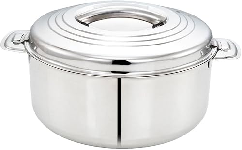 Tabakh Cazuela de acero inoxidable de 5 litros, calentador de alimentos y tazón para servir, 169.1 fl oz