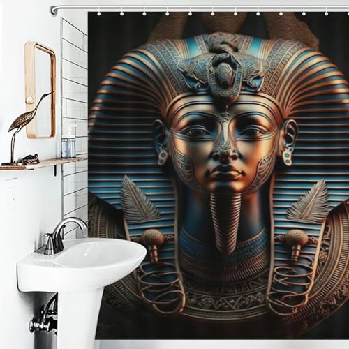 Rideau douche polyester imperméable Pharaon égyptien lavable 152x183cm