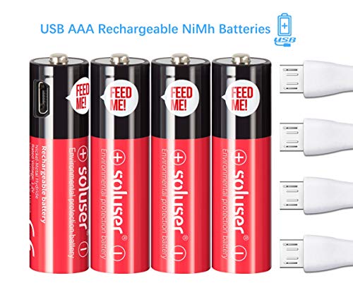 AA Rechargeable Batteries, USB Rechargeable AA Batteries 1000mAh with 4 USB Ports High