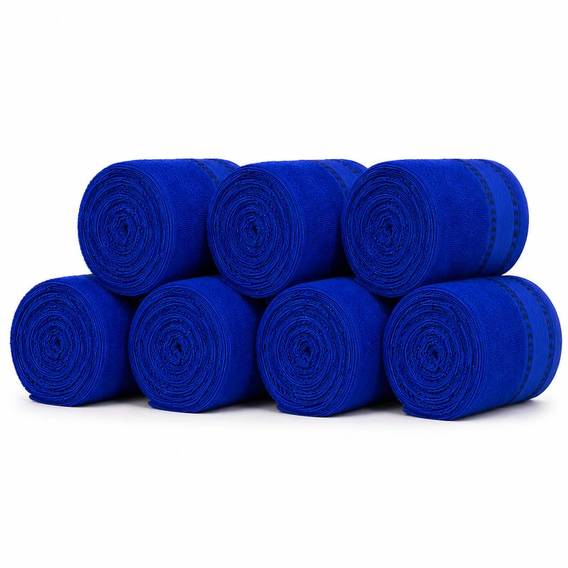 Image of TowelWala Premium Hand Towel Soft Absorbent Quick Dry (Blue, Pack of 7)