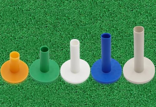 FINGER TEN Golf Rubber Tees for Driving Range Mats Value 5 Pack Durable for Practice Mat Top Holder Indoor Outdoor Multicolor (1.5 1.8 2.3 2.7 3.13)