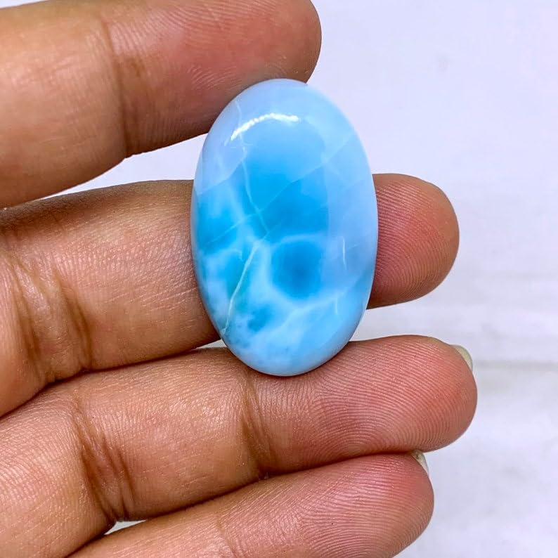 Larimar cabochon 32x20x7mm pour création de pendentif unique - 4