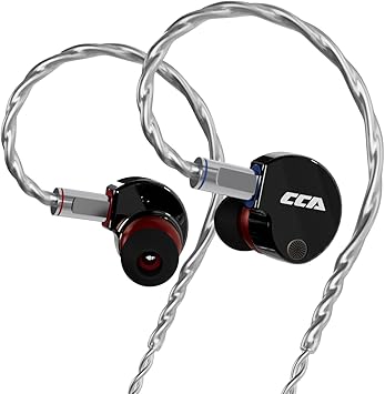سماعات رأس CCA Phoenix داخل الأذن، مشغل ديناميكي ثنائي المغناطيس IEM مع صوت HiFi Clear وDeep Bass، سماعات أذن احترافية للألعاب معدنية بالكامل للموسيقيين والمغنين وعشاق الموسيقى، قابس مقاس 3.5 مم