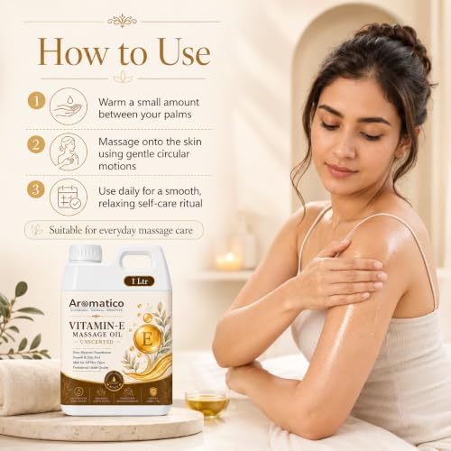 Image of AROMATICO Vitamin E Massage Oil 30,000 IU | Vitamin E Oil for Skin 1 Ltr