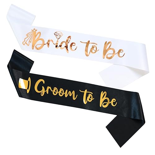 2 Pack Bride and Groom to be Sash Set Bachelorette