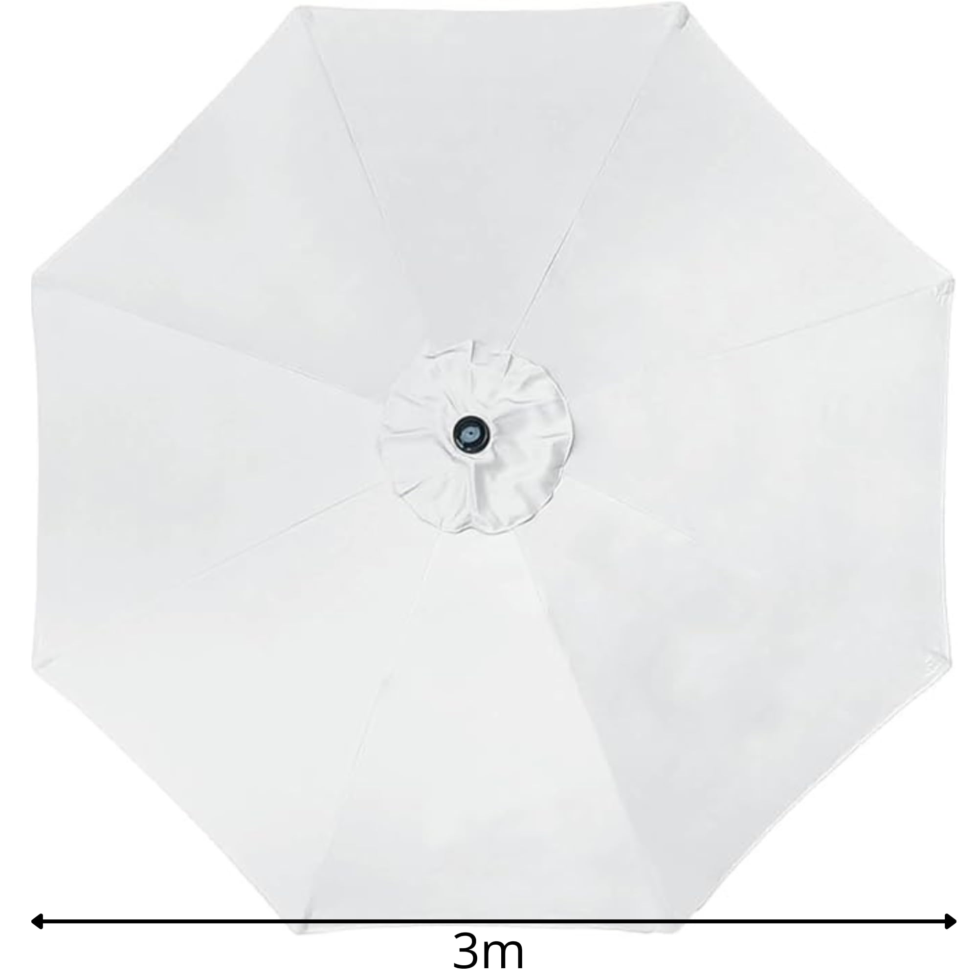 Telo Ombrellone Ricambio 3x3 Metri 8 Stecche Resistente Spesso per Terrazza Giardino