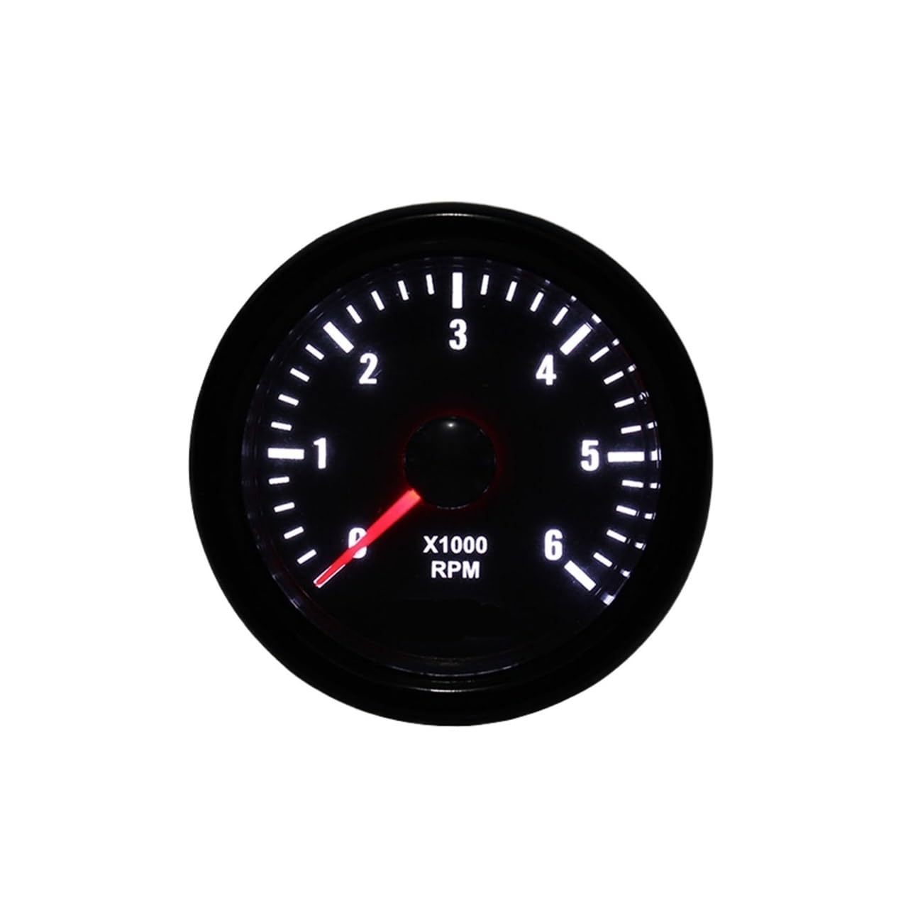 Contachilometri digitale Contagiri elettrico da 2" 52 mm, 0-6000 giri/min, retroilluminazione bianca, per cilindri da 1 a 20, per motore per diesel da 12 V