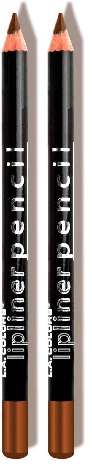 L.A. COLORS Lipliner Pencil, Dark Brown CP507A (Pack of 2)