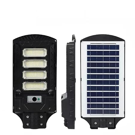 LIFE KING Solar LED Street Light All in One 120 Watt LED Chip Automatic Motion Sensor with Remote IP65 Waterproof Outdoor Use Black (Pack of 1)