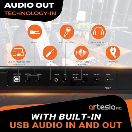 Image of Artesia PE 88 Key Deluxe Digital Piano with ST1 Stand - Black