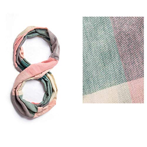 YEKEYI Women Plaid Infinity Scarf With Zipper Pocket Scarves Pockets-Secret Travel Scarfs for Girls Ladies2