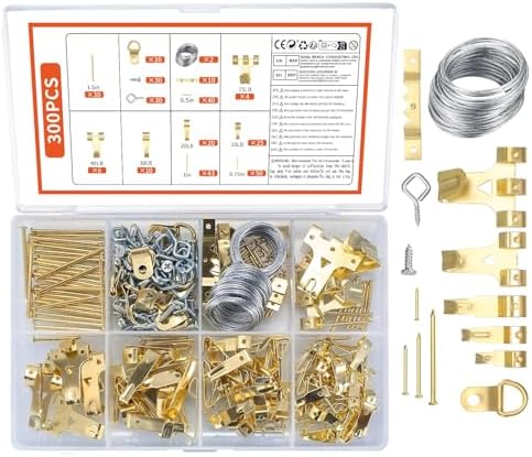 HAUSPROFI 282pcs Picture Hooks For Hard Walls, Hanging Kit For
