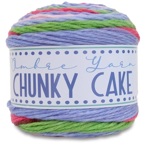 Image of ThreadArt Ombre Yarn - Big Chunky Yarn Cake, 300g - Spring Morning 02 | Thick Super Bulky #6 for Knitting & Crochet - Variegated 100% Soft Acrylic Fiber - 336 Yards
