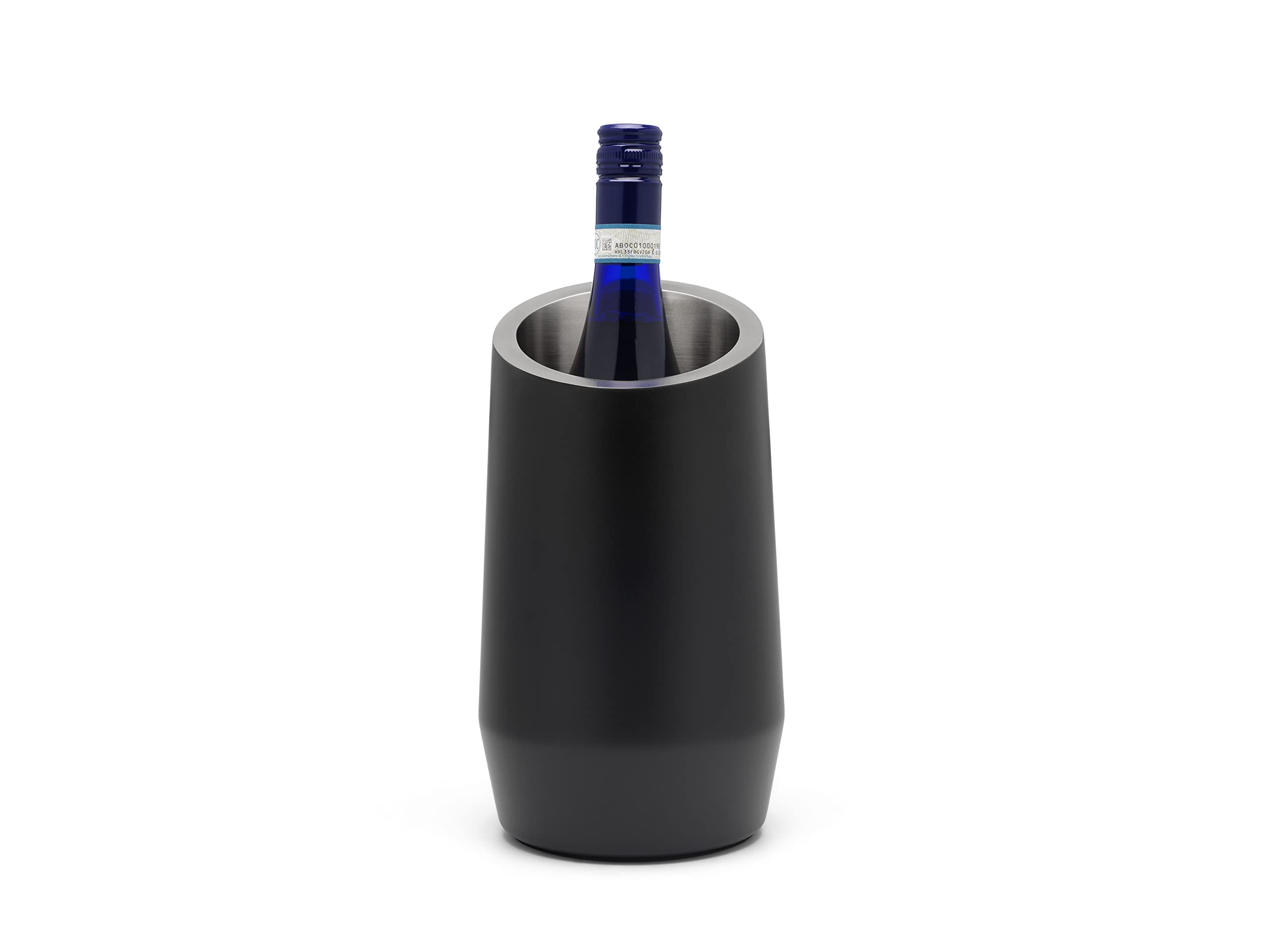 Leopold Vienna Black double-walled stainless steel bottle cooler - ideal for cooling 1 bottle