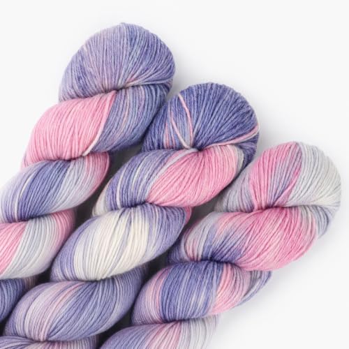 Image of Katech Wool Yarn for Crocheting, Cashmere Yarn Hand Dyed Yarns-Purple Pink
