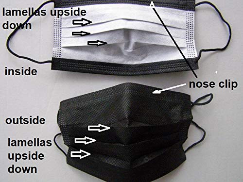 12 x Mundschutz Masken schwarz B - WARE Einweg Mund Nase Gesicht 3 lagig Community Hygiene Behelfsmaske (10) – Bild 3