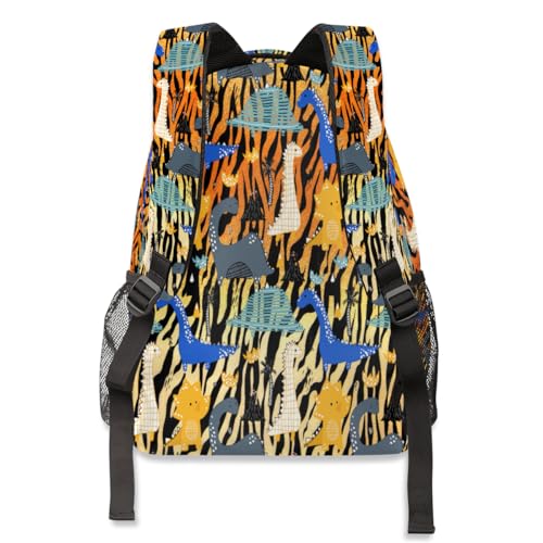 Sac à dos d'école Dinosa grand volume avec compartiment ordinateur portable - 5