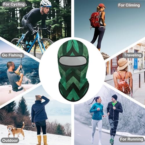 Balaclava para hombres y mujeres, máscara para esquí y ciclismo, color verde esmeralda, cubre todo el rostro miniatura 6