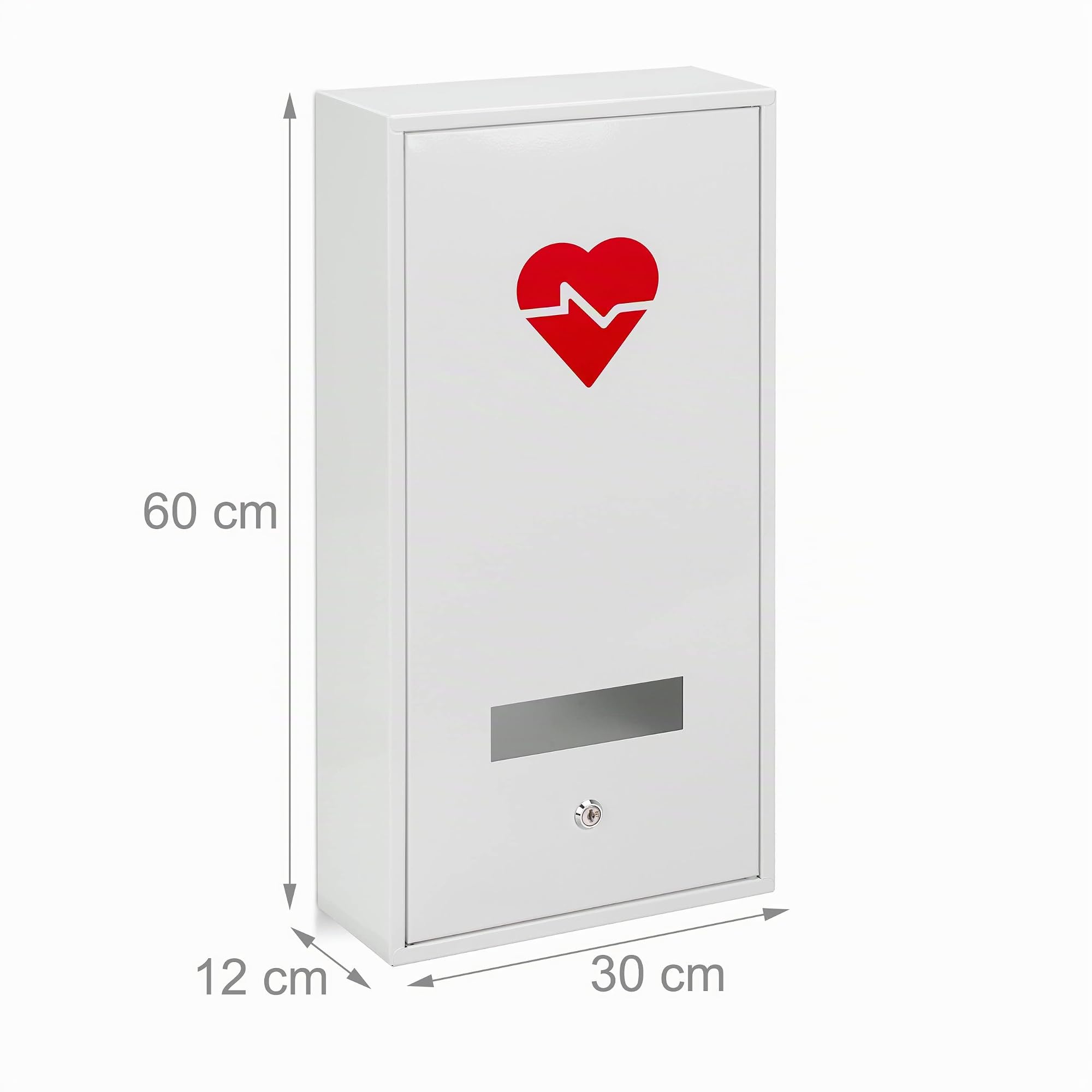 Relaxdays Armadietto Pronto Soccorso per Medicinali, Cassetta Farmaci con 3 Scomparti, HLP: 60x30x12 cm, Bagno, Bianco