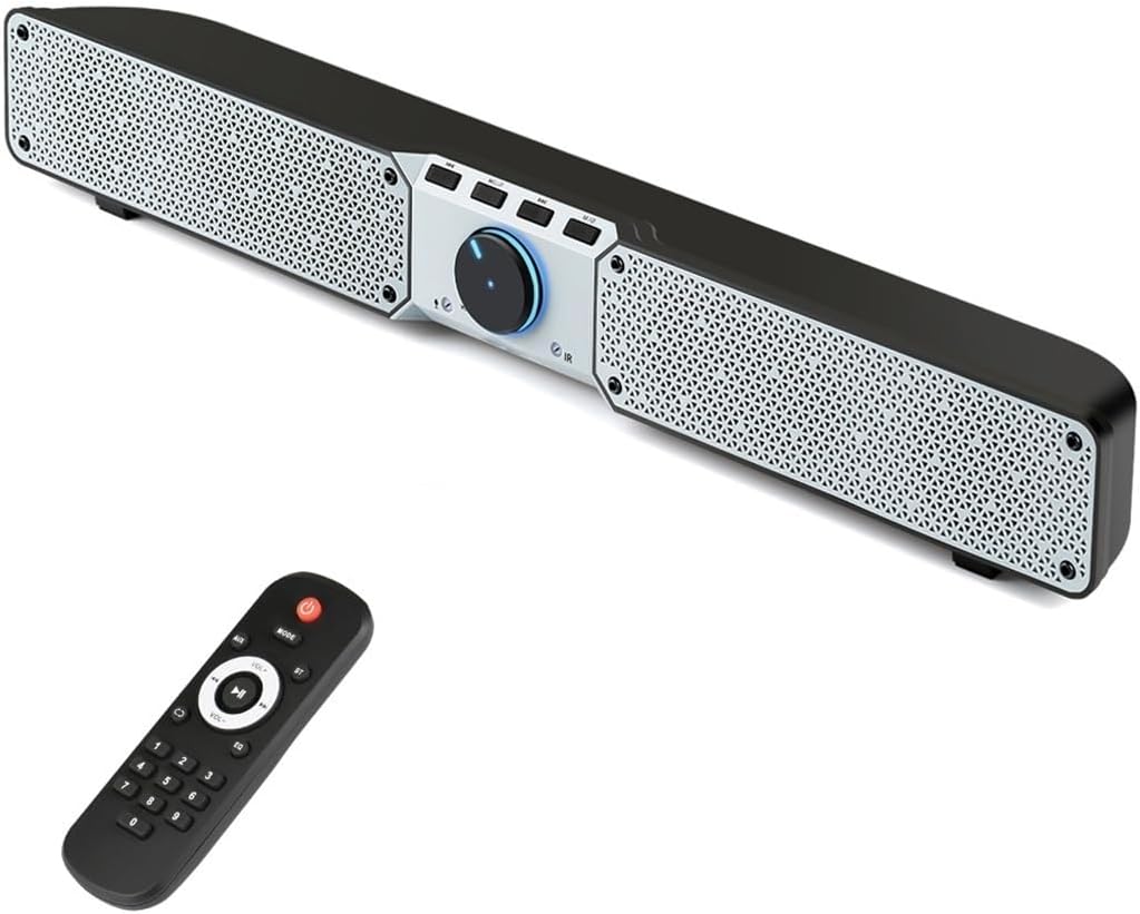 Sound bar 20W Portable Speaker Stereo Subwoofer Speakers Column with Remote Control for Computer TV PC