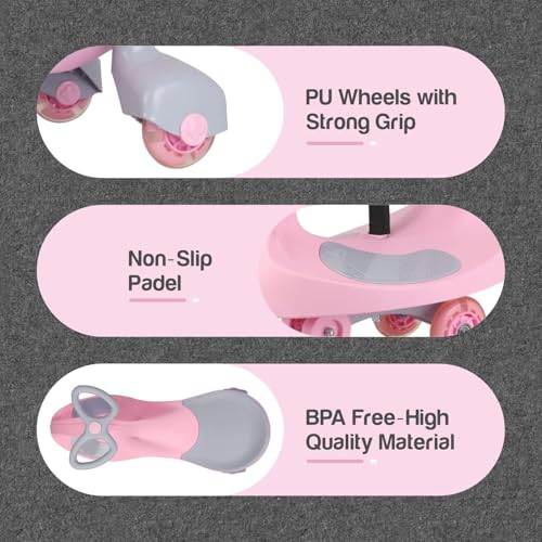 Image of Wishmaster Sunshine Swing Car for Kids, Comfortable Seats & Durable, Smooth Wheels, Baby Car, Magic Toy, Push Ride On, 3+ Years, Birthday Gift for Baby Boys & Girls
