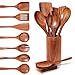 Wooden Spoons for Cooking - 9 Pcs Teak Wooden Spoon Kitchen Utensils Set, Nature Wood Nonstick Kitchen Cookware Durable, Non-Scratch, Heat Resistant, Comfortable Grip