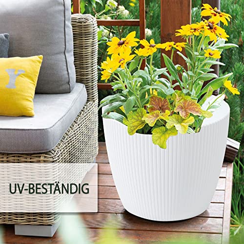 TULMERO Matte Flower Pot, Plastic Planter, Decorative Pot for Large Plants 3 x Flower Pot Set, Flower Pot Herb Pot - Image 3