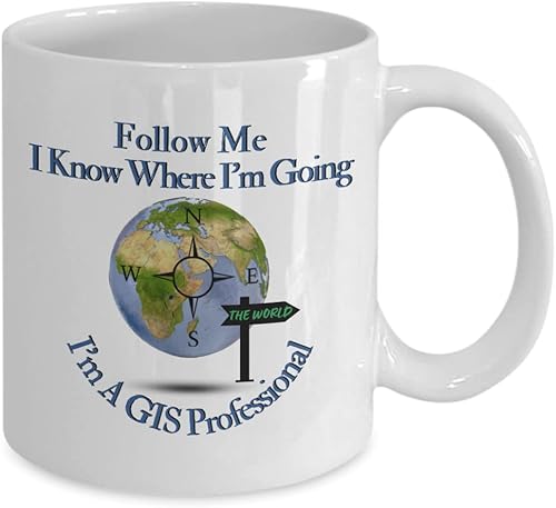 Miniatura 2 de Taza GIS con texto en inglés «Follow Me I Know Where I'm Going», regalo profesional GIS – Regalo para él – Regalo para ella