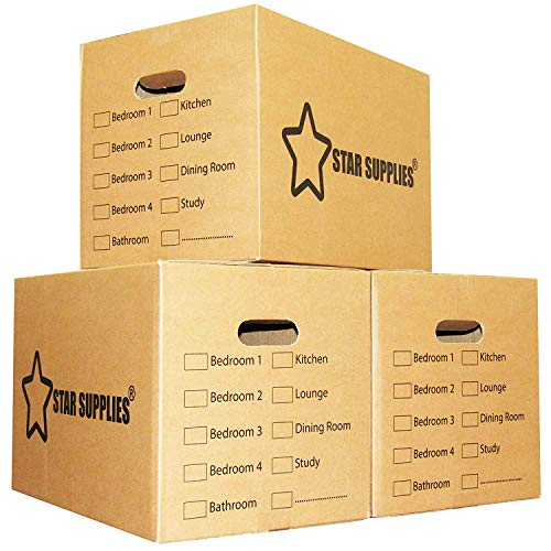 Cardboard Moving Storage Boxes Heavy Duty 42 Litre 18x12x10 Packing Moving Home Kit (20 Pack)