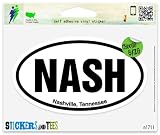 NASH Nashville Tennessee - Adesivo ovale in vinile per paraurti auto, 12,7 x 7,6 cm