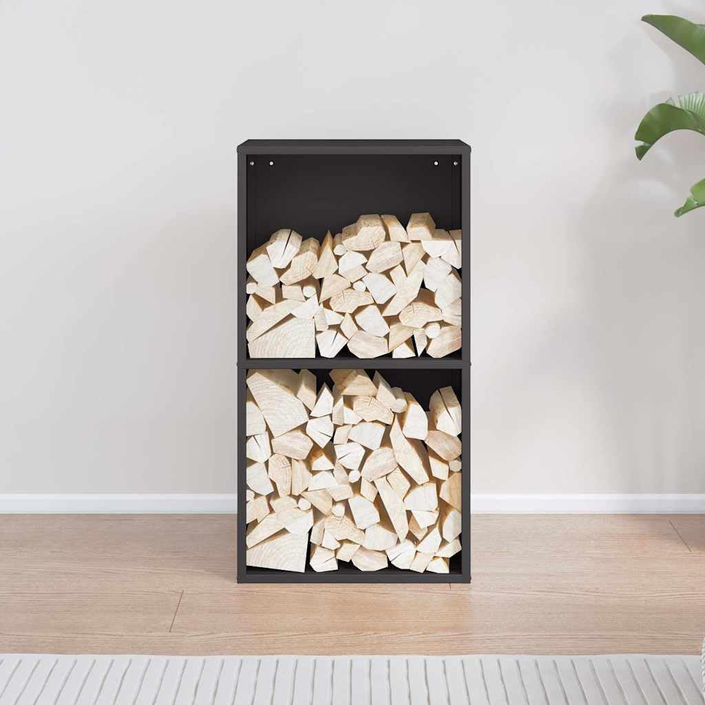 Tomostar Range Bûche Vertical, Range Bois Étagère à Bûches Support pour Bois de Cheminée Portant de bois chauffage noir 40x30x75 cm
