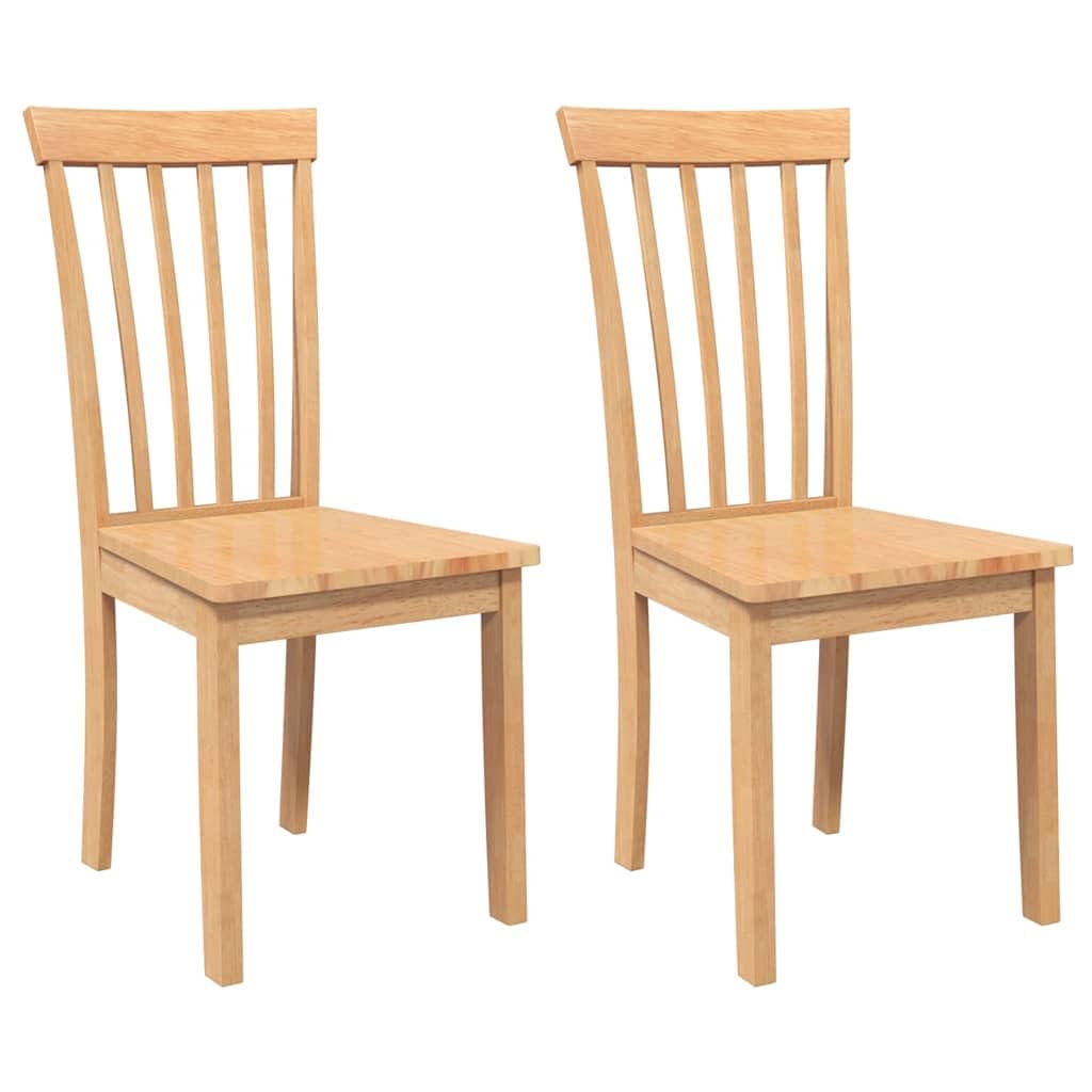 Set di 2 sedie da pranzo in legno massello naturale, albero della