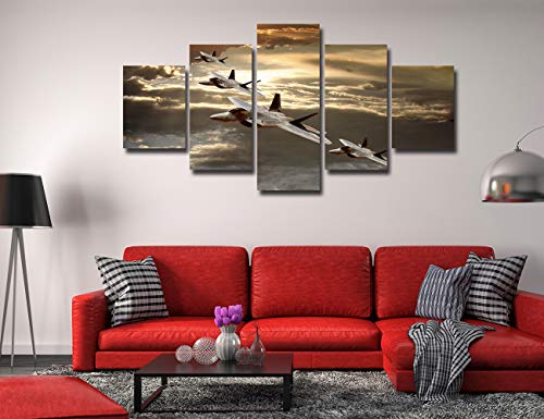 Artbrush Tower MILITARY AIRCRAFT80-16 Us Military Aircraft F-22 Raptor Pictures Jet Fighter Wall Art Paintings Decorations thumb #1