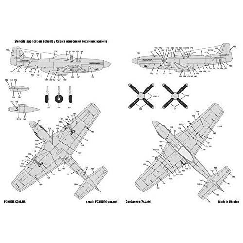 Amazon.com: Foxbot 72-053 - 1/72 North American P-51 Mustang Decal