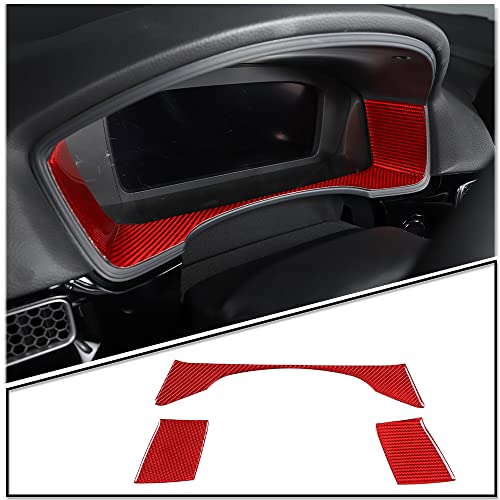 PIUGILH for 11th Honda Civic 2022 Real Carbon Fiber Car 3D Sticker Interior Dashboard Speed ??Decoration Frame Interior Car Accessories