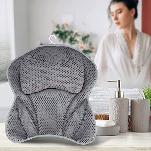 Amzeeniu Badewannenkissen,Neue Nackenkissen für Badewanne4D Mesh Nackenkissen Badewanne Kopfkissen Komfort BadeKissen mit 6 Saugnäpfen für Home Spa und Badewannen Stützt... – Bild 5